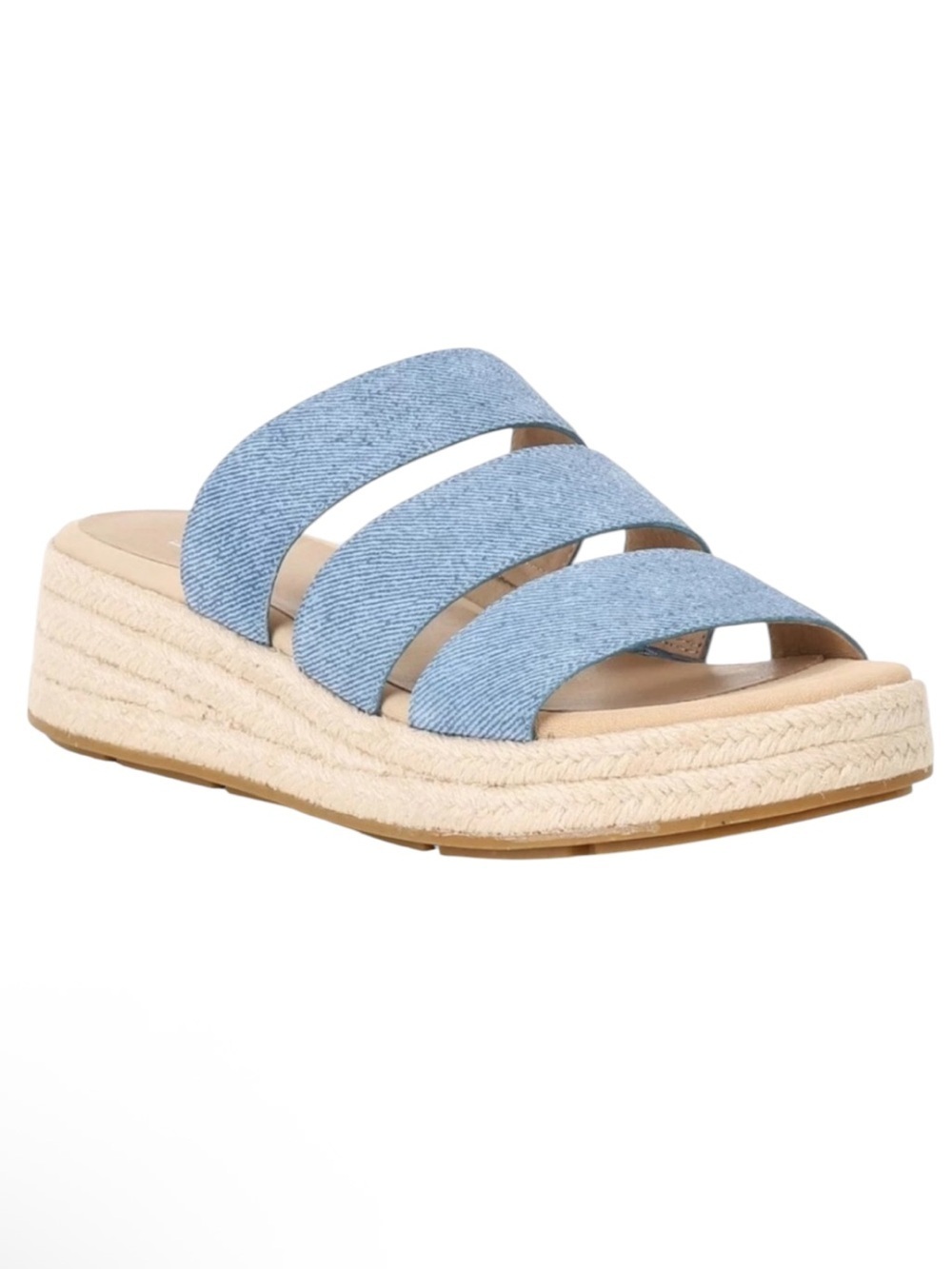 Eileen Fisher Mayla Denim Jute Espadrille Sandals Size 9.5 NEW